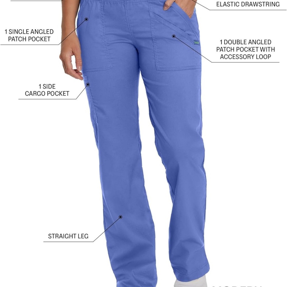 NWT Landau Proflex Tailored Fit Comfort Stretch 4-Pocket Scrub Pants Size S - Picture 7 of 10